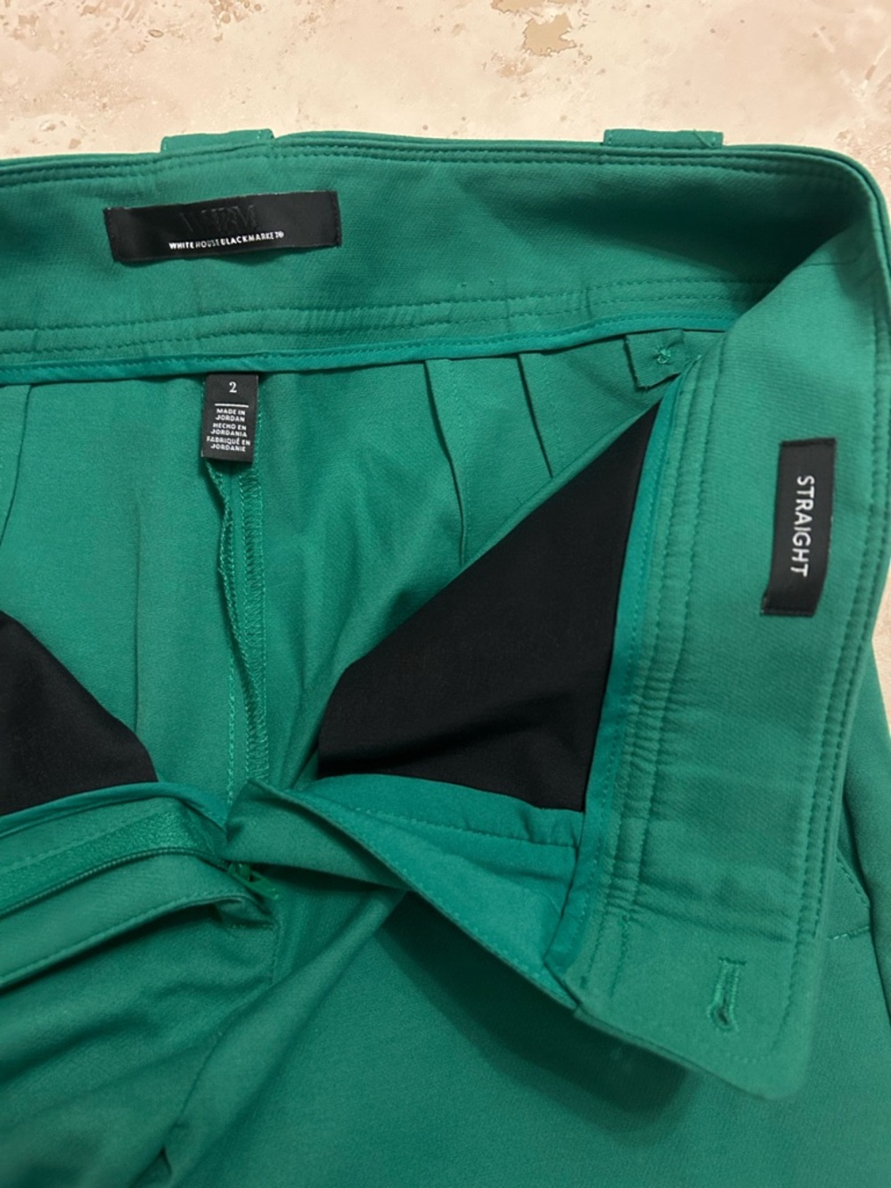 White House Black Market Green Women’s  Dress Pants with Silver Buttons - Picture 2 of 7